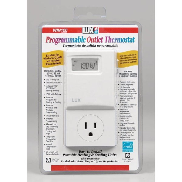 Lux Products Thermostat Prog Outlet WIN100-A05